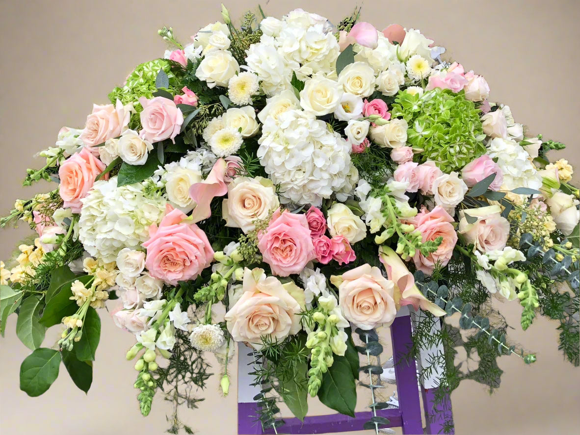 In peace casket spray