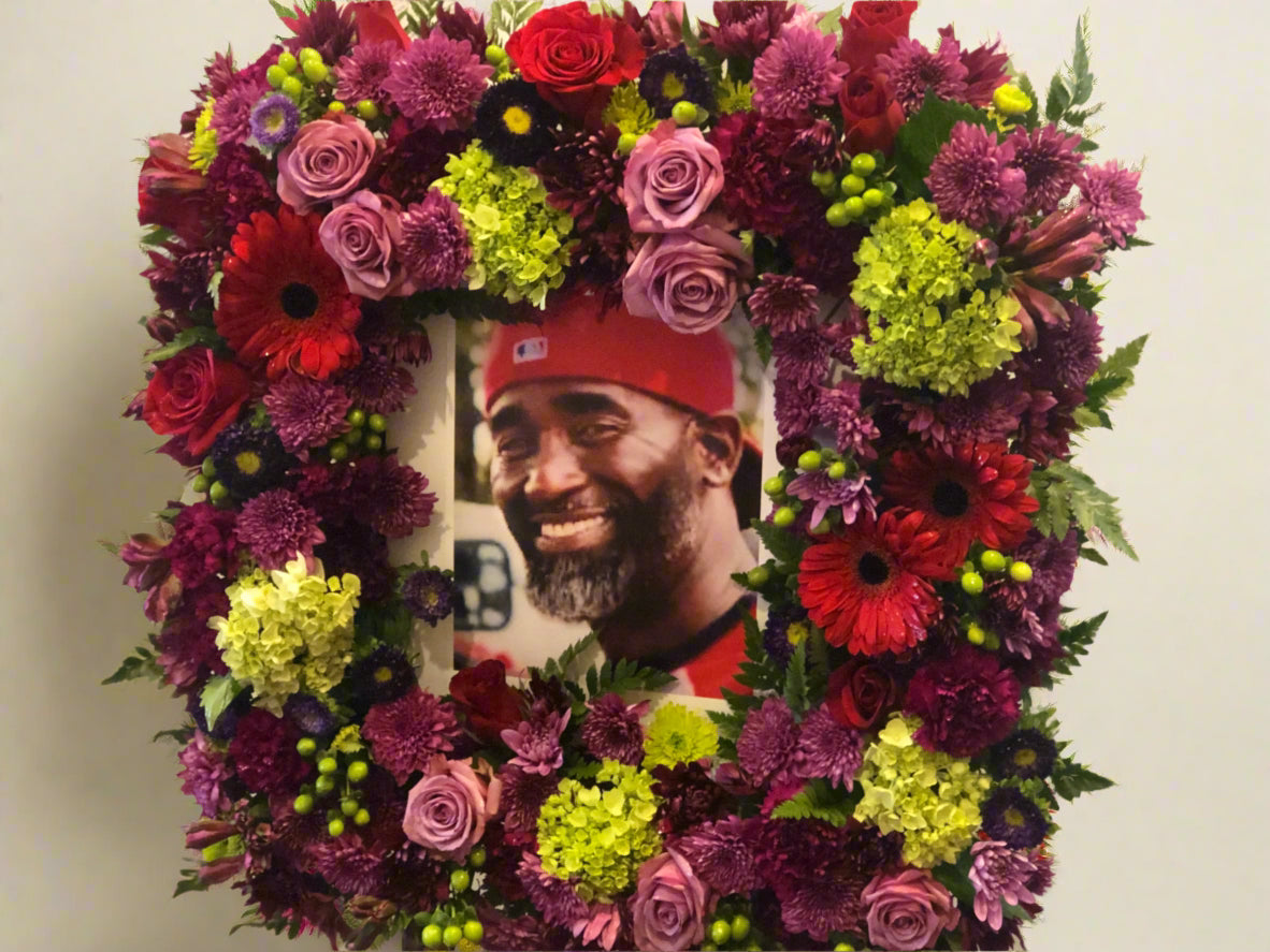 In our heart standing photo frame spray