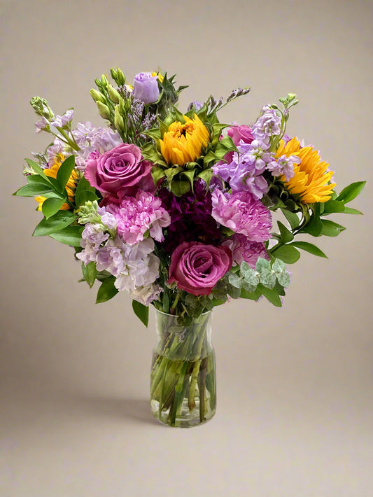 Purples and sunflowers