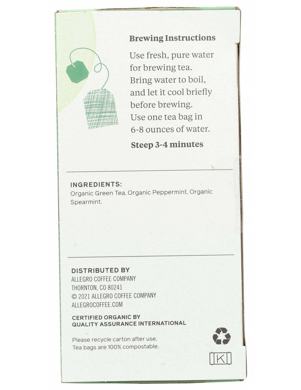 Organic Northwest Minty Green Tea-Limited Supply Remaining