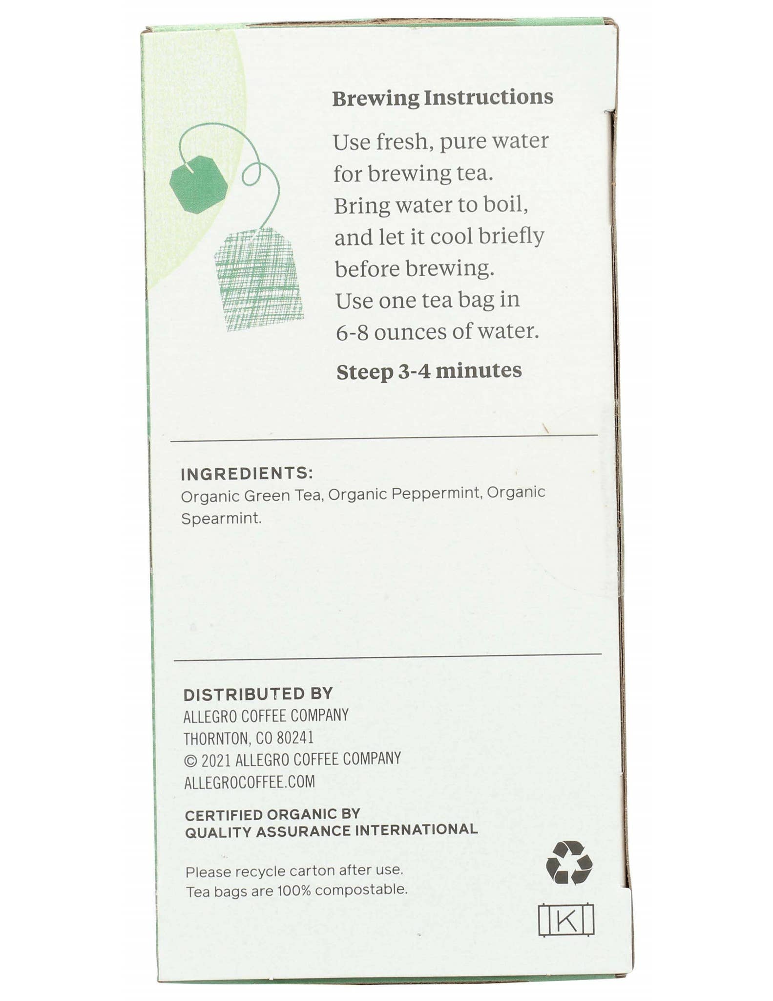 Organic Northwest Minty Green Tea-Limited Supply Remaining