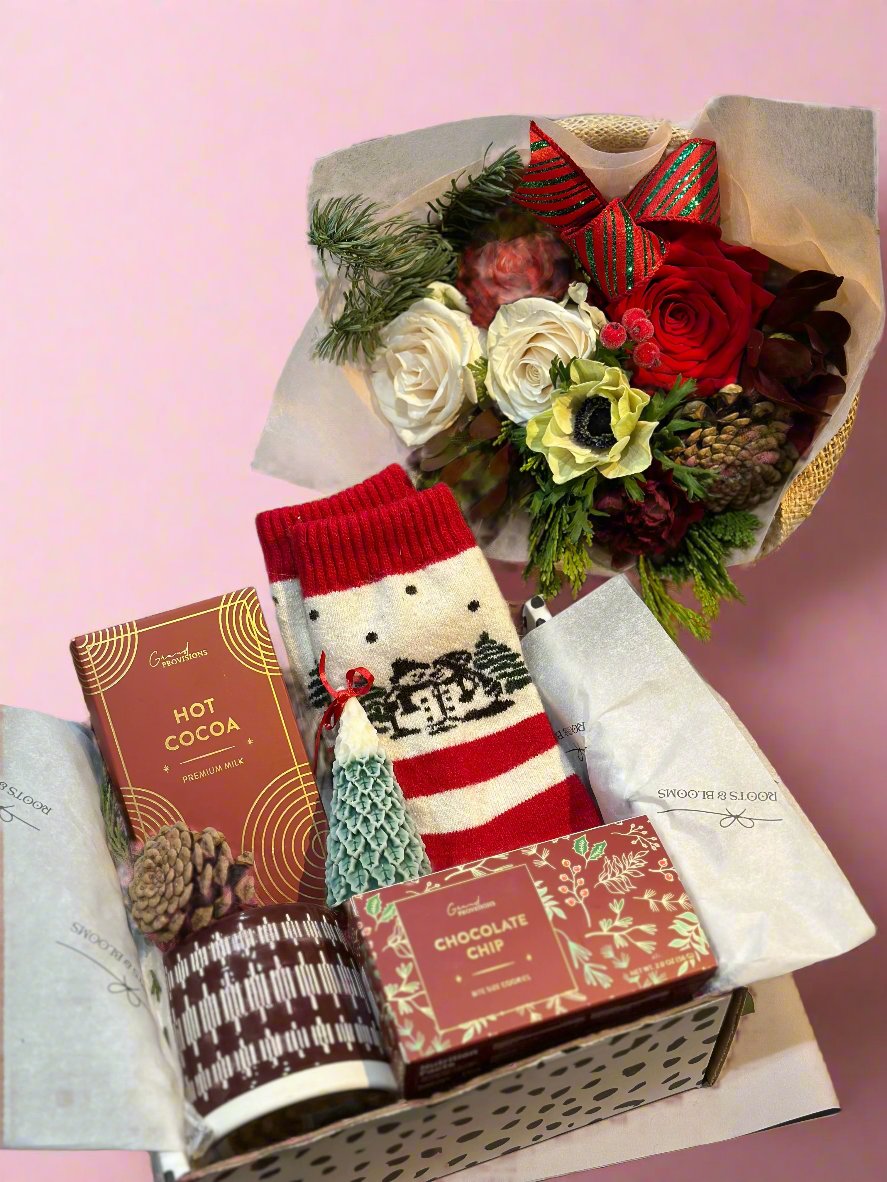 Christmas gift box and bouquet bundle