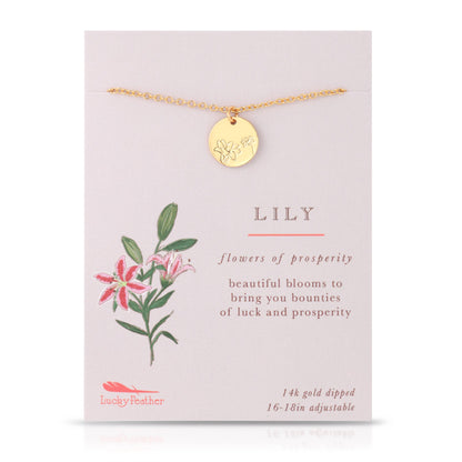 Lily flower necklace - Symbol of bounty