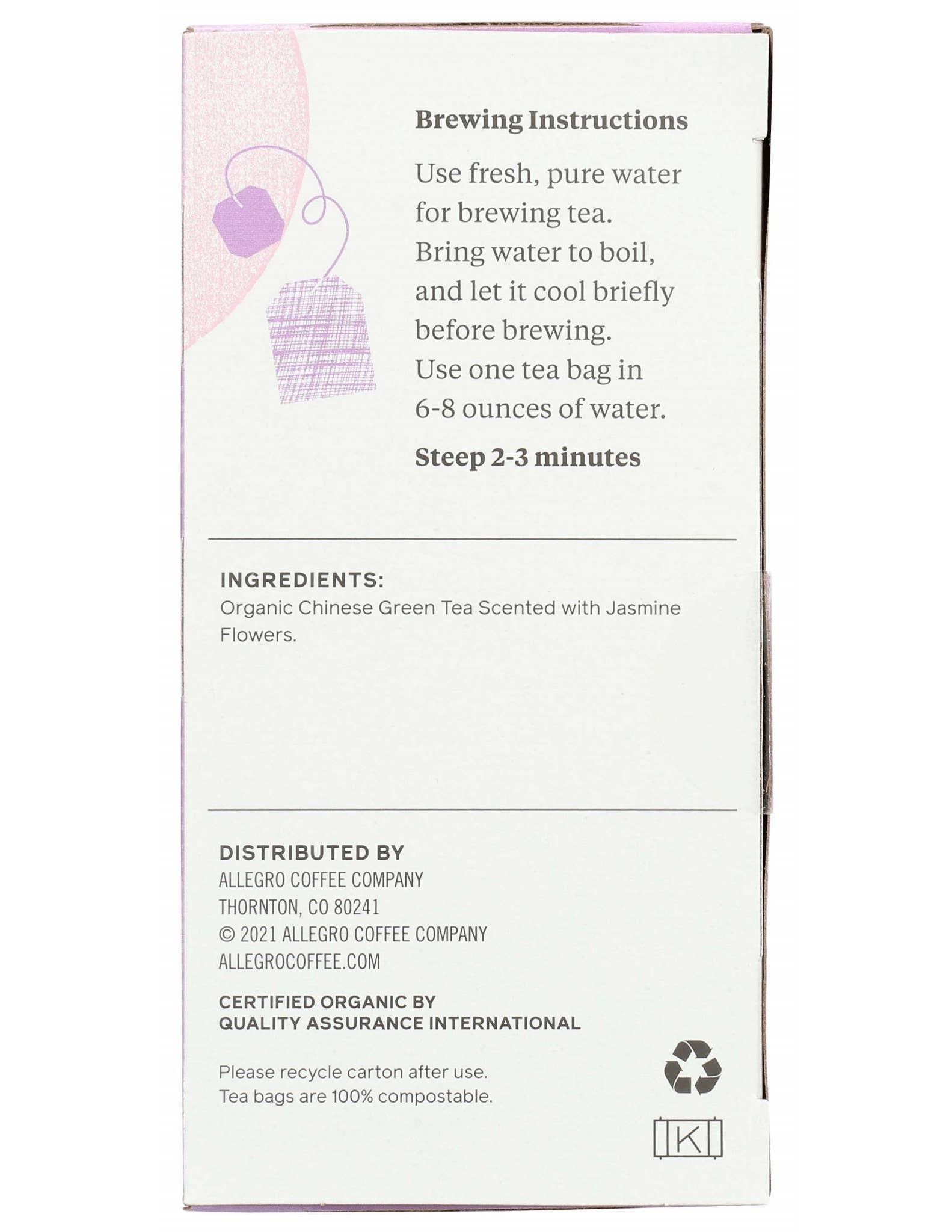 Organic Jasmine Green Tea - Limited Supply Remaining
