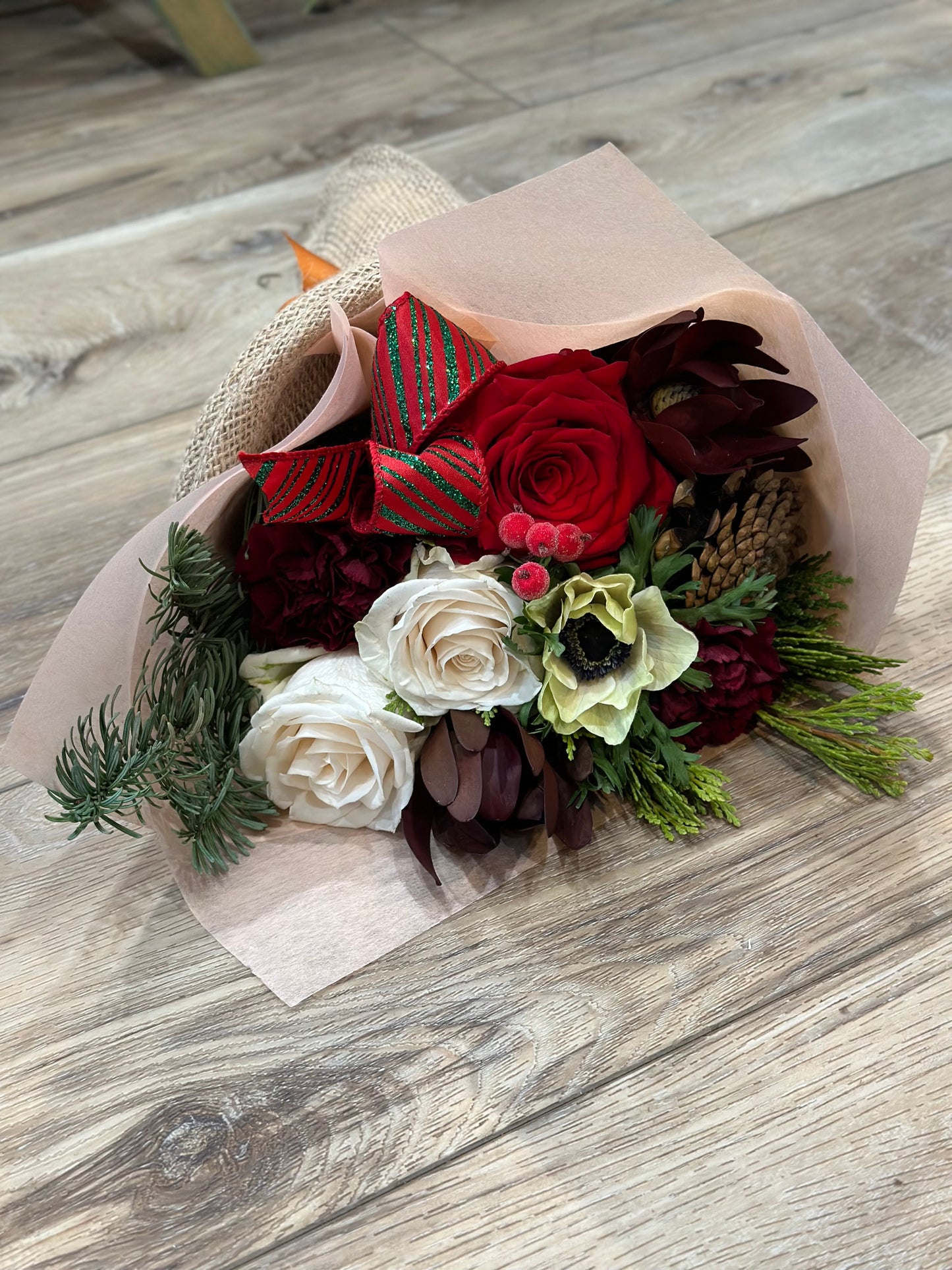 Christmas gift box and bouquet bundle