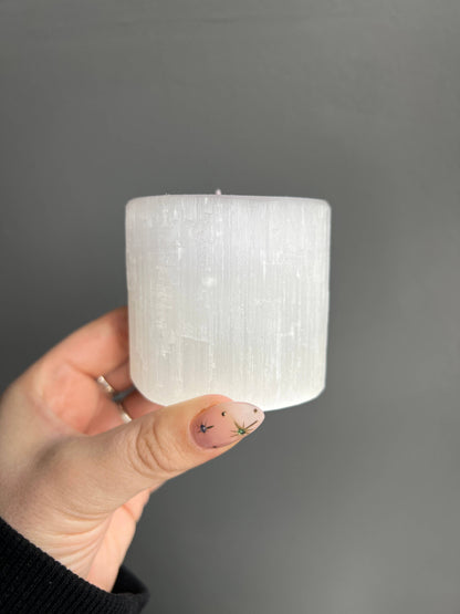 Selenite Round Crystal Candle Holder