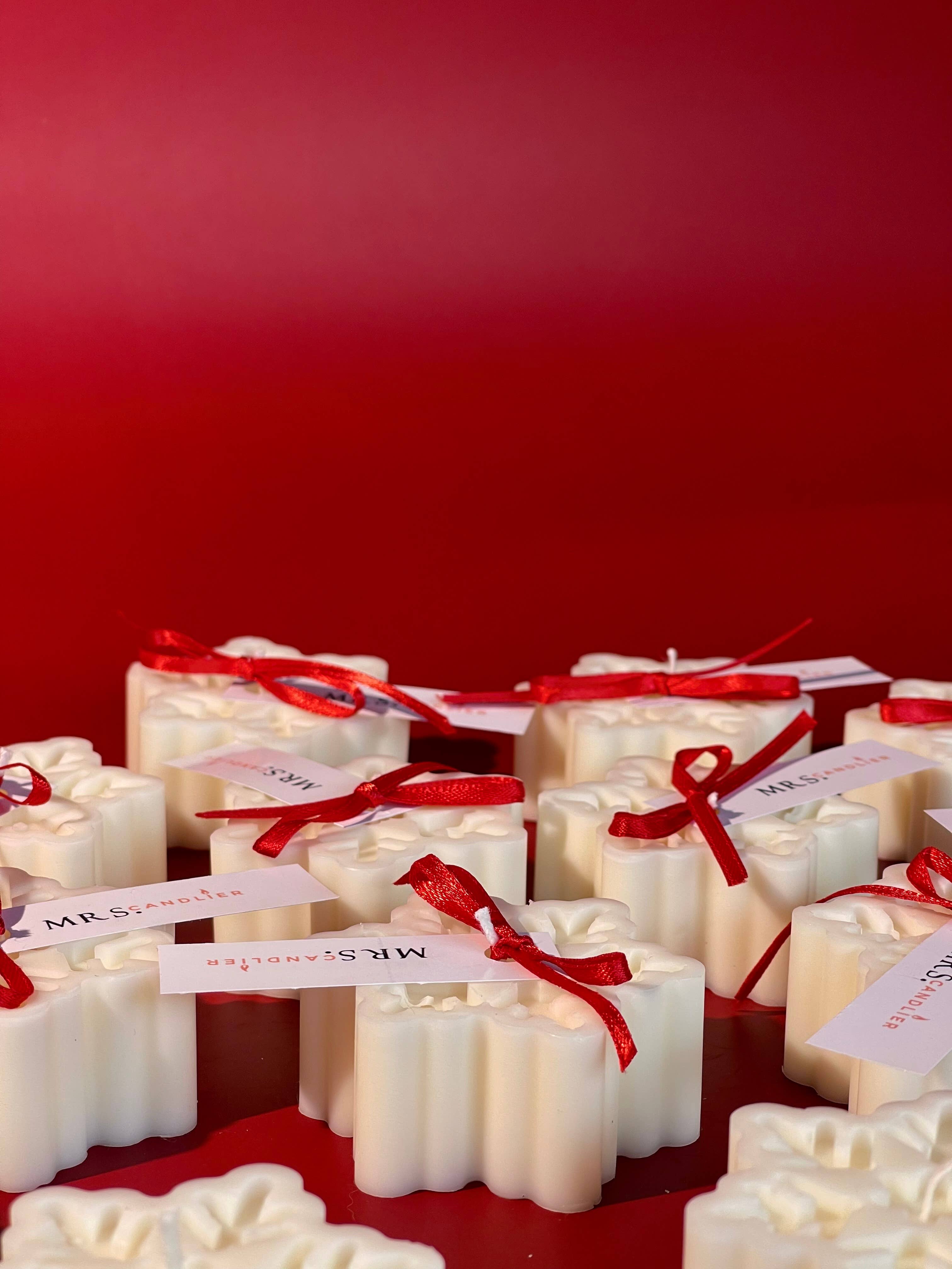 Snowflake Natural Soy Pillar Wax Decorative Candle