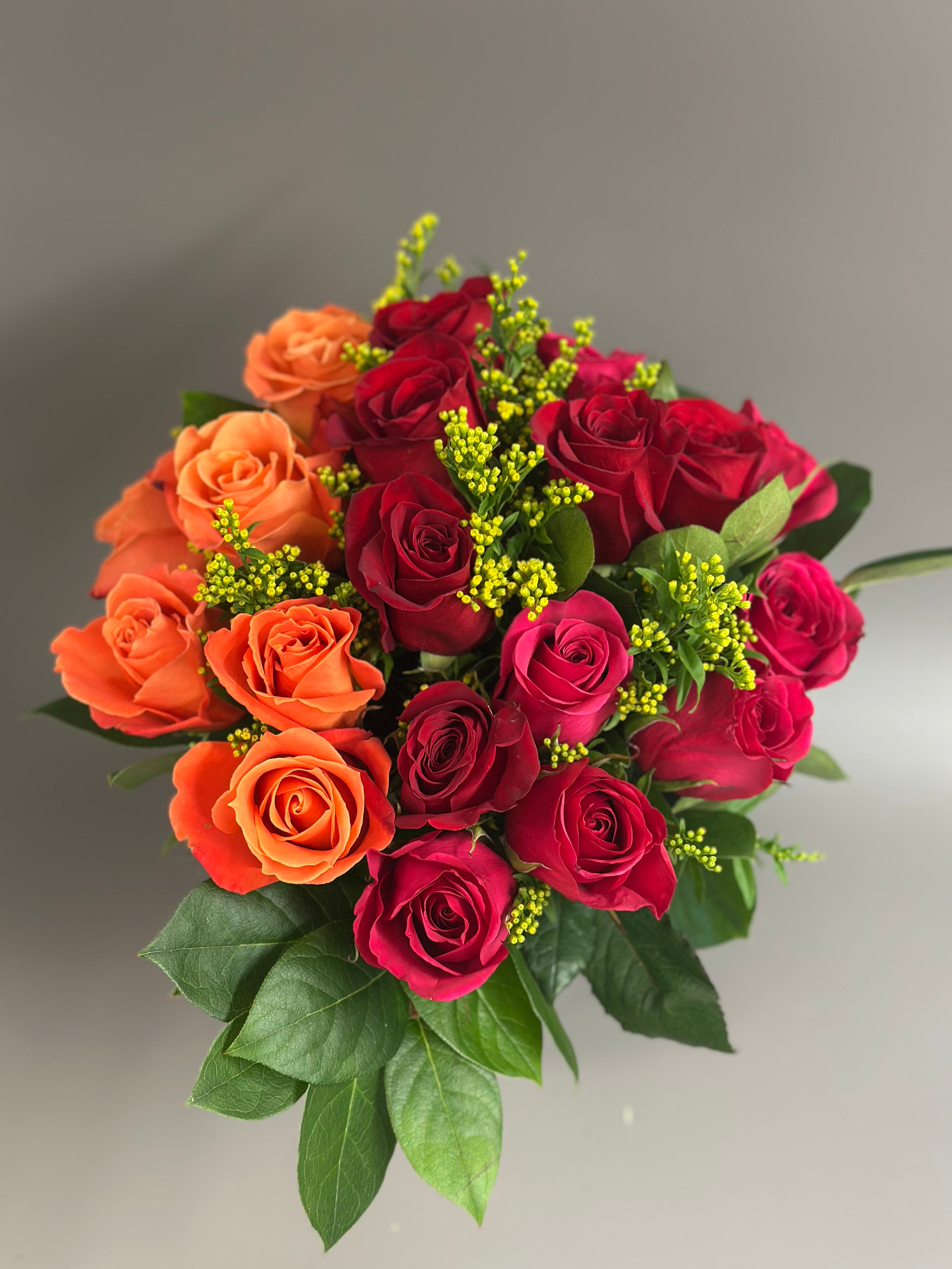 Fiery rose bouquet