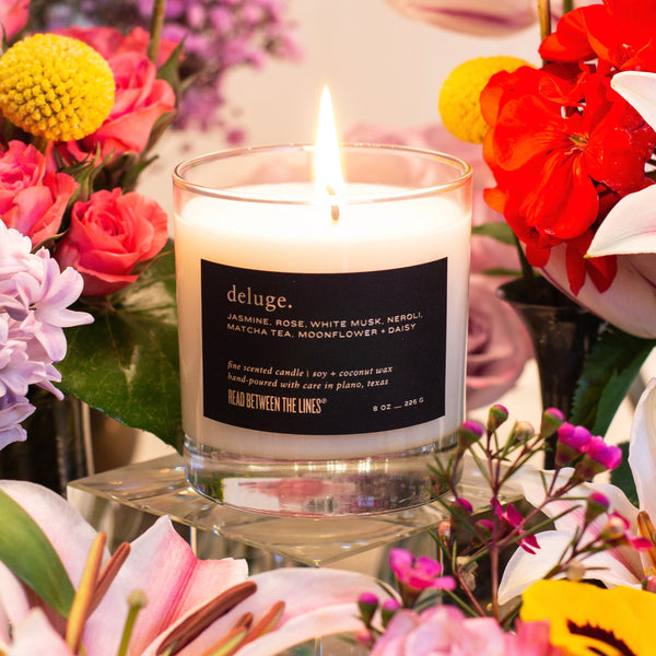 Flower scented candle