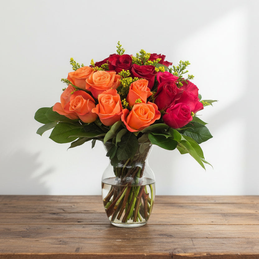 Fiery rose bouquet