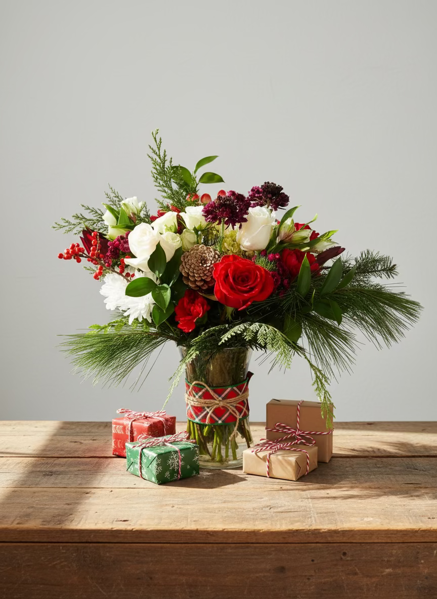 Evergreen cheer bouquet