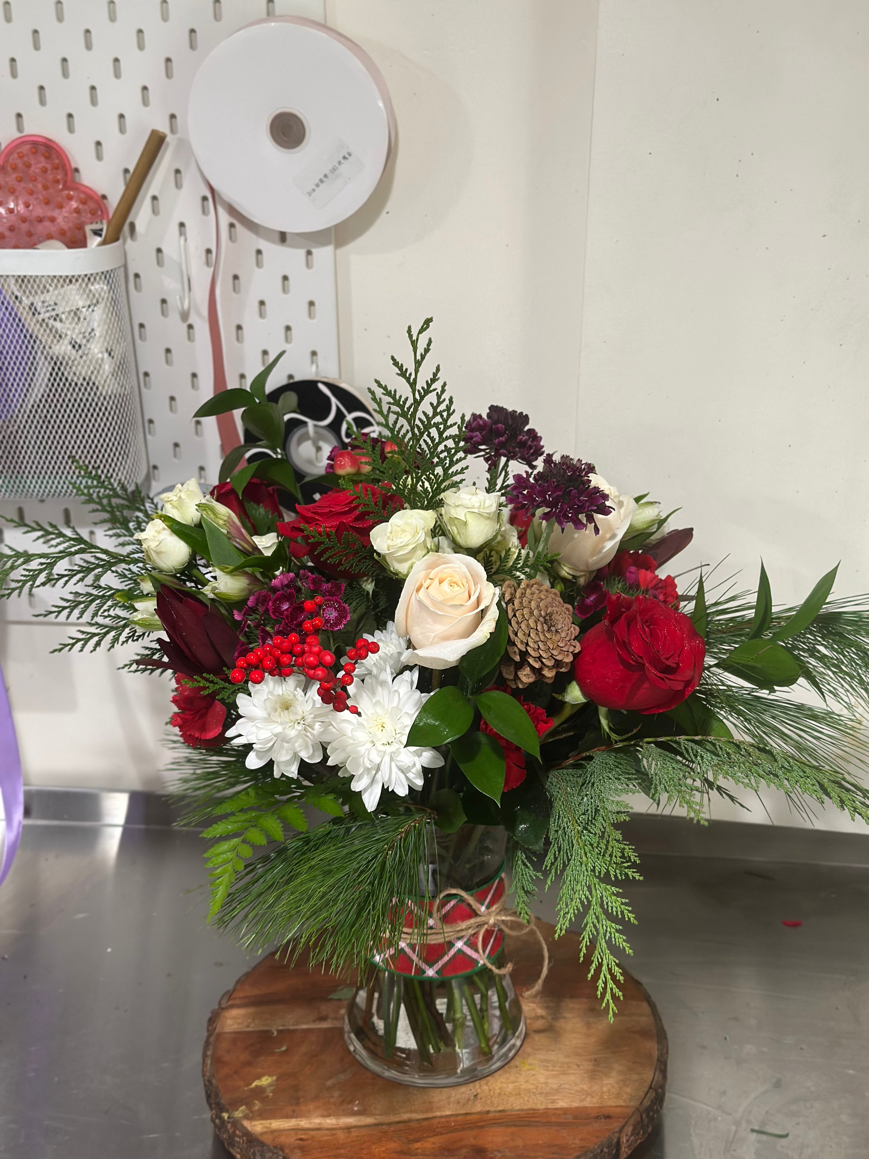 Evergreen cheer bouquet