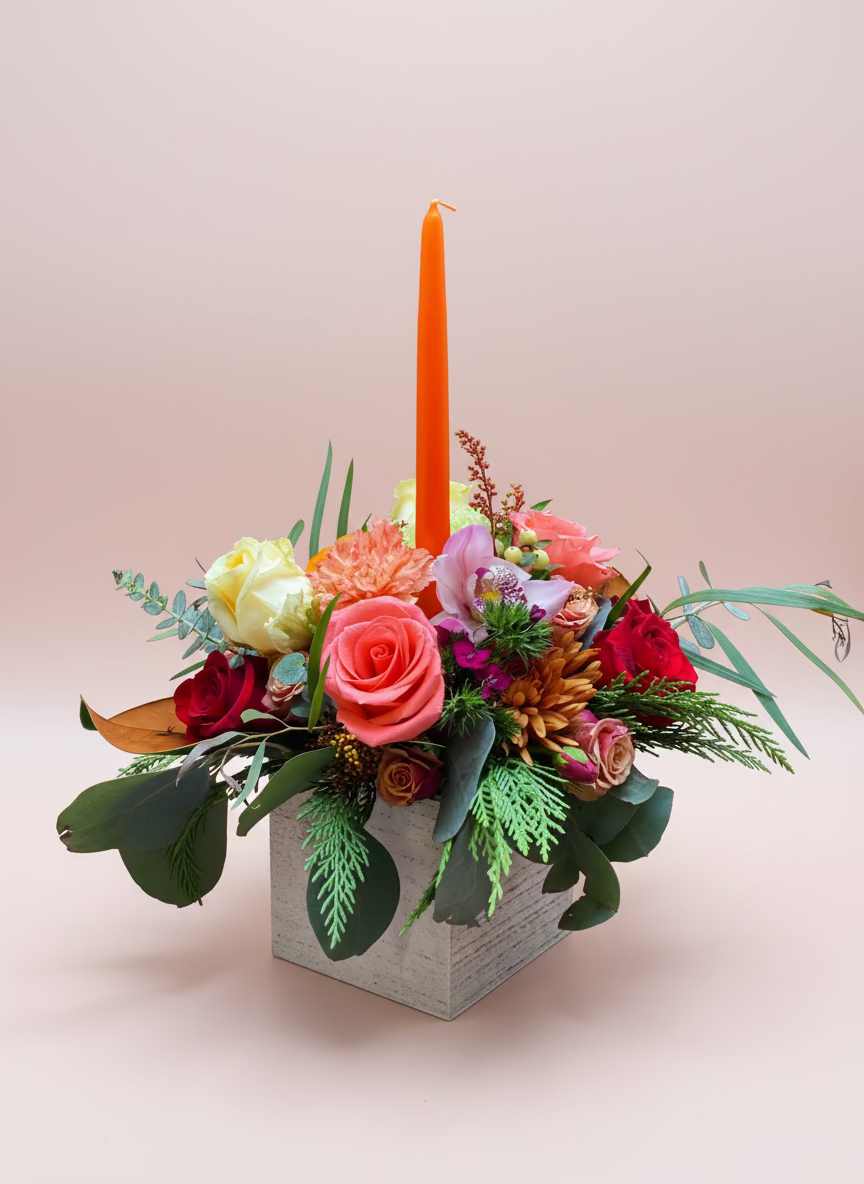 Light and warmth fall centerpiece