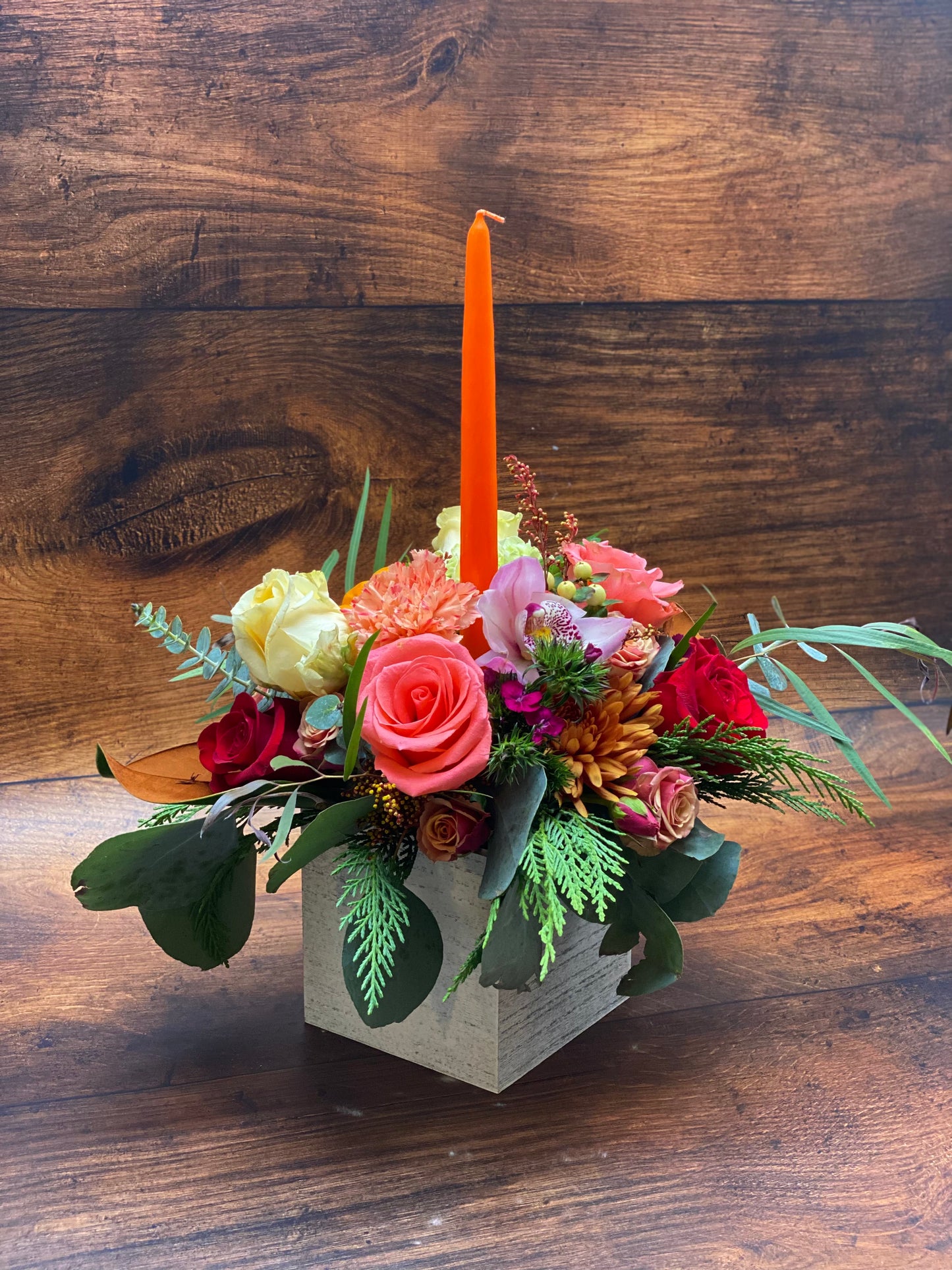 Light and warmth fall centerpiece