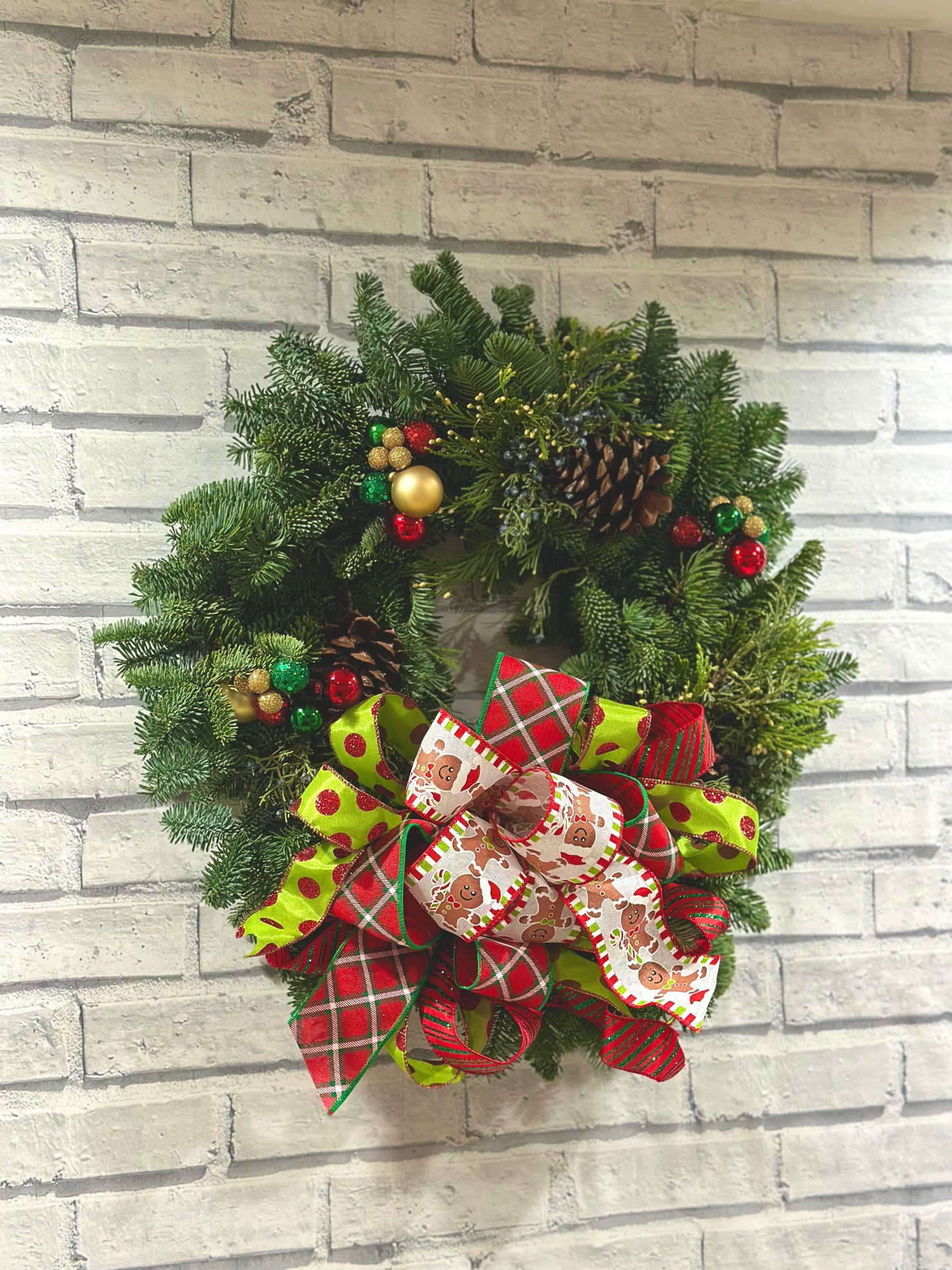 Decorated Winter green wreath