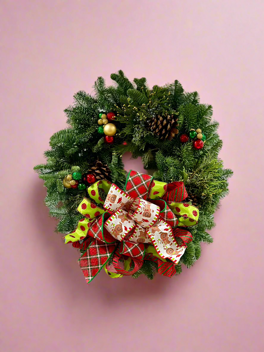 Decorated Winter green wreath