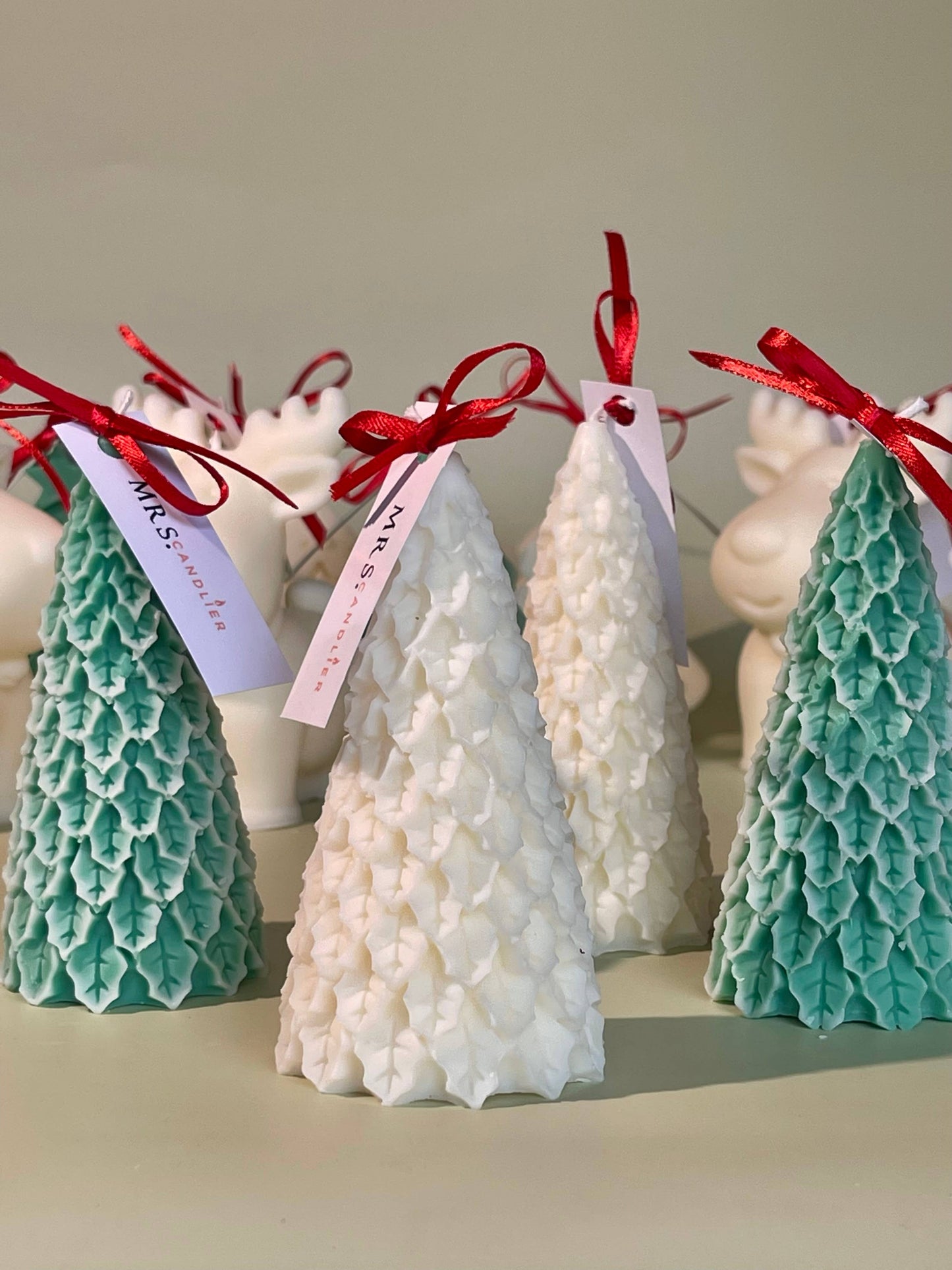 Christmas Tree Natural Soy Pillar Wax Decorative Candle xoxo