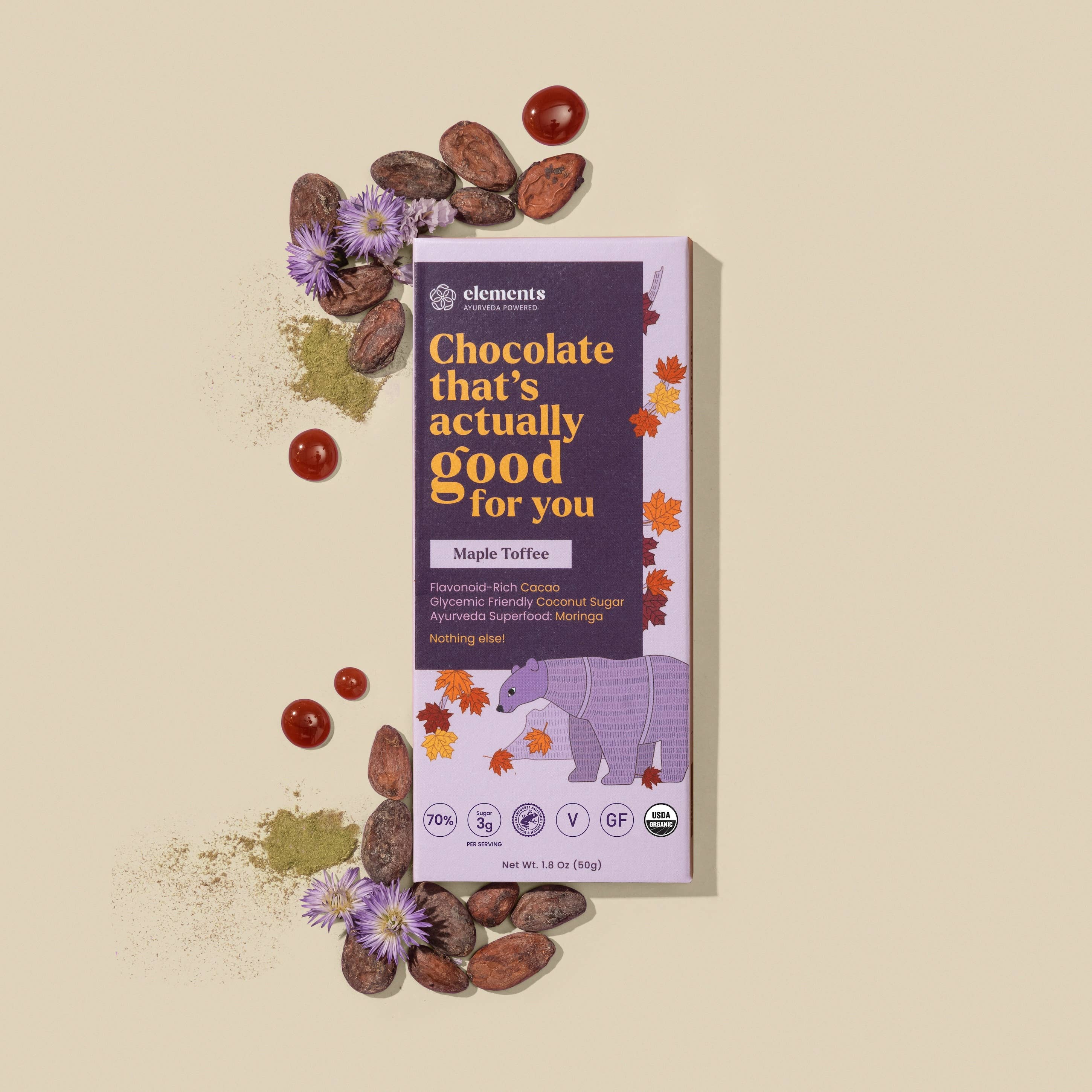 Maple Toffee 70% Dark Chocolate