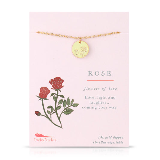 Rose flower necklace - Symbol of happiness