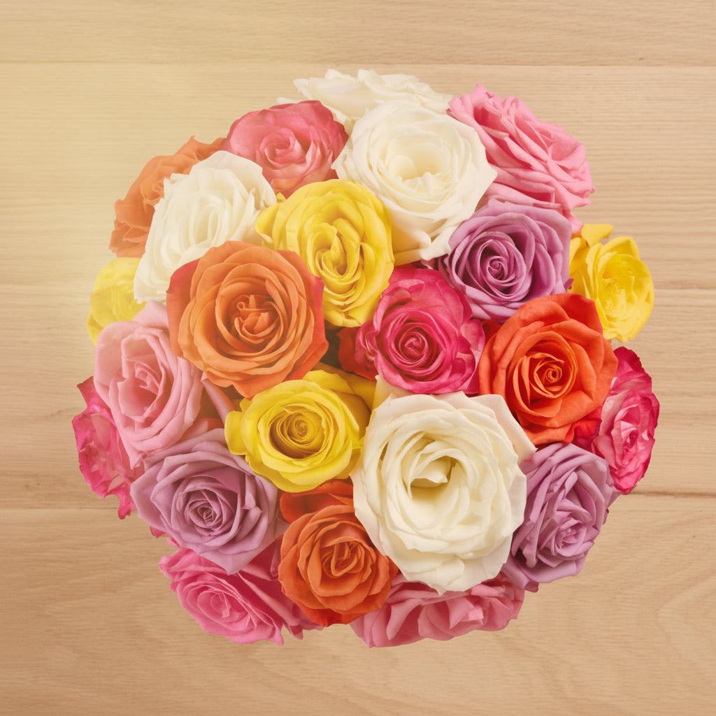 Rainbow rose bouquet for Mother's Day