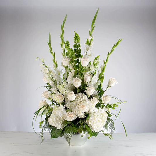 Healing tears basket in white